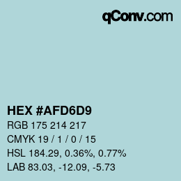 Color code: HEX #AFD6D9 | qconv.com