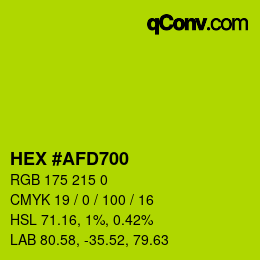 Color code: HEX #AFD700 | qconv.com
