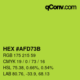 Color code: HEX #AFD73B | qconv.com