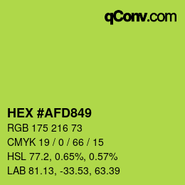 Color code: HEX #AFD849 | qconv.com