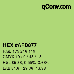 Color code: HEX #AFD877 | qconv.com