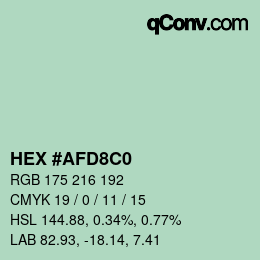 Color code: HEX #AFD8C0 | qconv.com