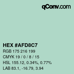 Color code: HEX #AFD8C7 | qconv.com