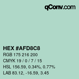 Color code: HEX #AFD8C8 | qconv.com