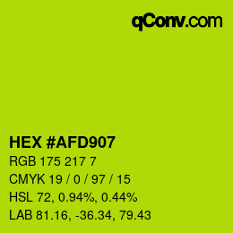 Color code: HEX #AFD907 | qconv.com