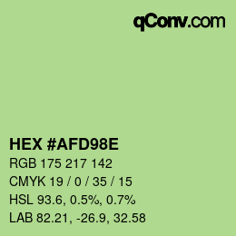 Color code: HEX #AFD98E | qconv.com