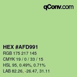 Color code: HEX #AFD991 | qconv.com
