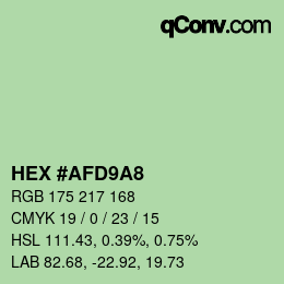 Color code: HEX #AFD9A8 | qconv.com
