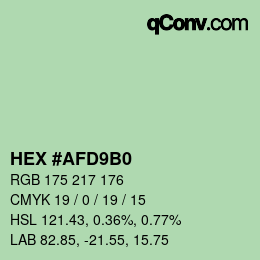 Color code: HEX #AFD9B0 | qconv.com