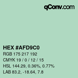 Color code: HEX #AFD9C0 | qconv.com