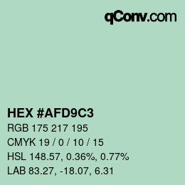 Color code: HEX #AFD9C3 | qconv.com