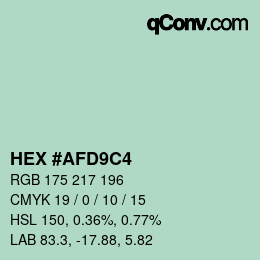 Color code: HEX #AFD9C4 | qconv.com