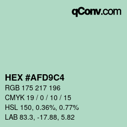 Código de color: HEX #AFD9C4 | qconv.com