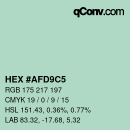 Color code: HEX #AFD9C5 | qconv.com