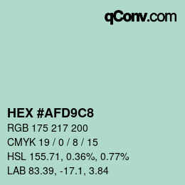 カラーコード: HEX #AFD9C8 | qconv.com