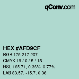 Color code: HEX #AFD9CF | qconv.com
