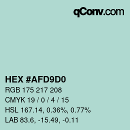 カラーコード: HEX #AFD9D0 | qconv.com