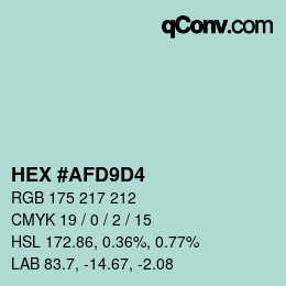 Color code: HEX #AFD9D4 | qconv.com