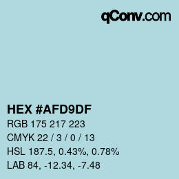 Color code: HEX #AFD9DF | qconv.com
