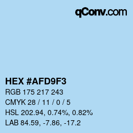 カラーコード: HEX #AFD9F3 | qconv.com