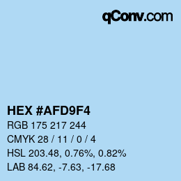 カラーコード: HEX #AFD9F4 | qconv.com