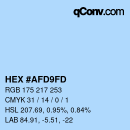 Color code: HEX #AFD9FD | qconv.com
