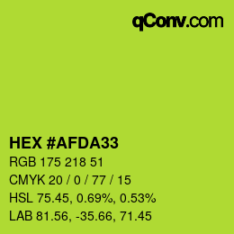 Color code: HEX #AFDA33 | qconv.com