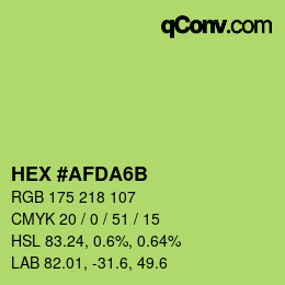 カラーコード: HEX #AFDA6B | qconv.com