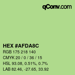 Color code: HEX #AFDA8C | qconv.com