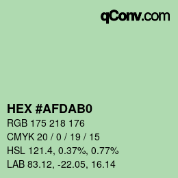 颜色代码: HEX #AFDAB0 | qconv.com