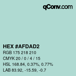 颜色代码: HEX #AFDAD2 | qconv.com