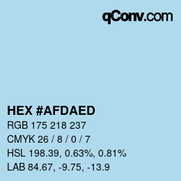 カラーコード: HEX #AFDAED | qconv.com
