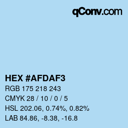 Color code: HEX #AFDAF3 | qconv.com