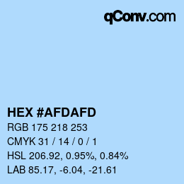 Color code: HEX #AFDAFD | qconv.com