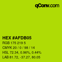 颜色代码: HEX #AFDB05 | qconv.com