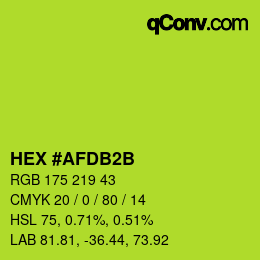 カラーコード: HEX #AFDB2B | qconv.com