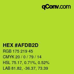 Color code: HEX #AFDB2D | qconv.com