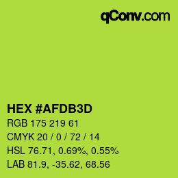 颜色代码: HEX #AFDB3D | qconv.com