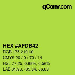 Color code: HEX #AFDB42 | qconv.com