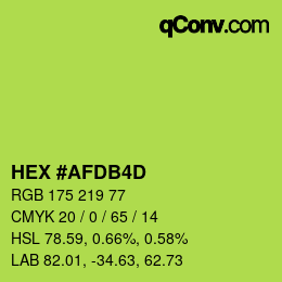 カラーコード: HEX #AFDB4D | qconv.com