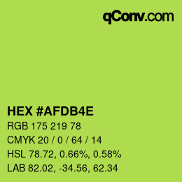 颜色代码: HEX #AFDB4E | qconv.com