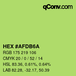 Color code: HEX #AFDB6A | qconv.com