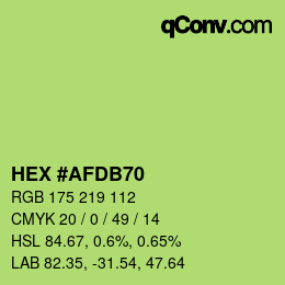 カラーコード: HEX #AFDB70 | qconv.com