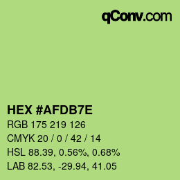 Color code: HEX #AFDB7E | qconv.com