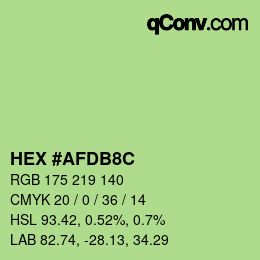 Color code: HEX #AFDB8C | qconv.com