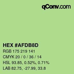 カラーコード: HEX #AFDB8D | qconv.com