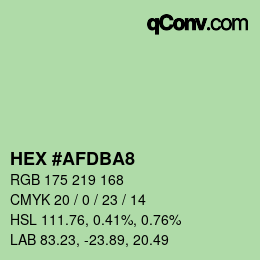 Color code: HEX #AFDBA8 | qconv.com