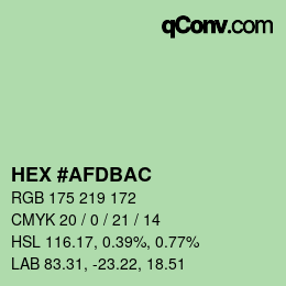 カラーコード: HEX #AFDBAC | qconv.com