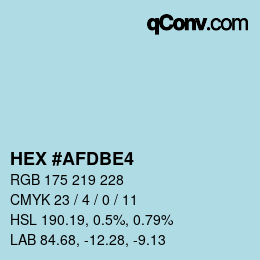 颜色代码: HEX #AFDBE4 | qconv.com