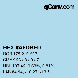 カラーコード: HEX #AFDBED | qconv.com